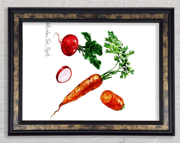 Radish And Carrots Framed Print