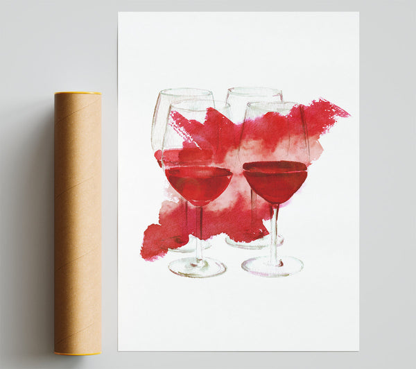 Red Wine Party Print