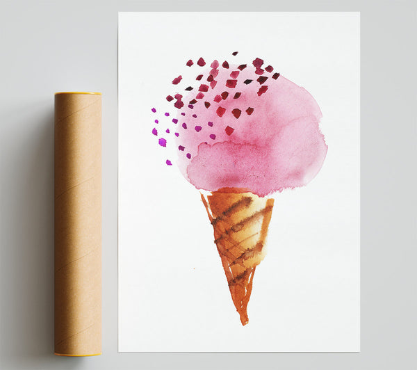 Strawberry Icecream Poster