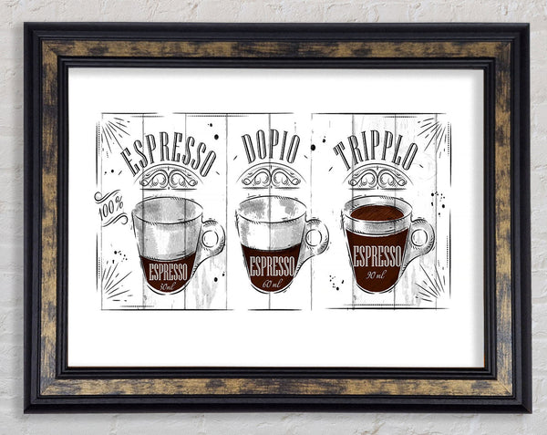 Espresso Names Framed Print