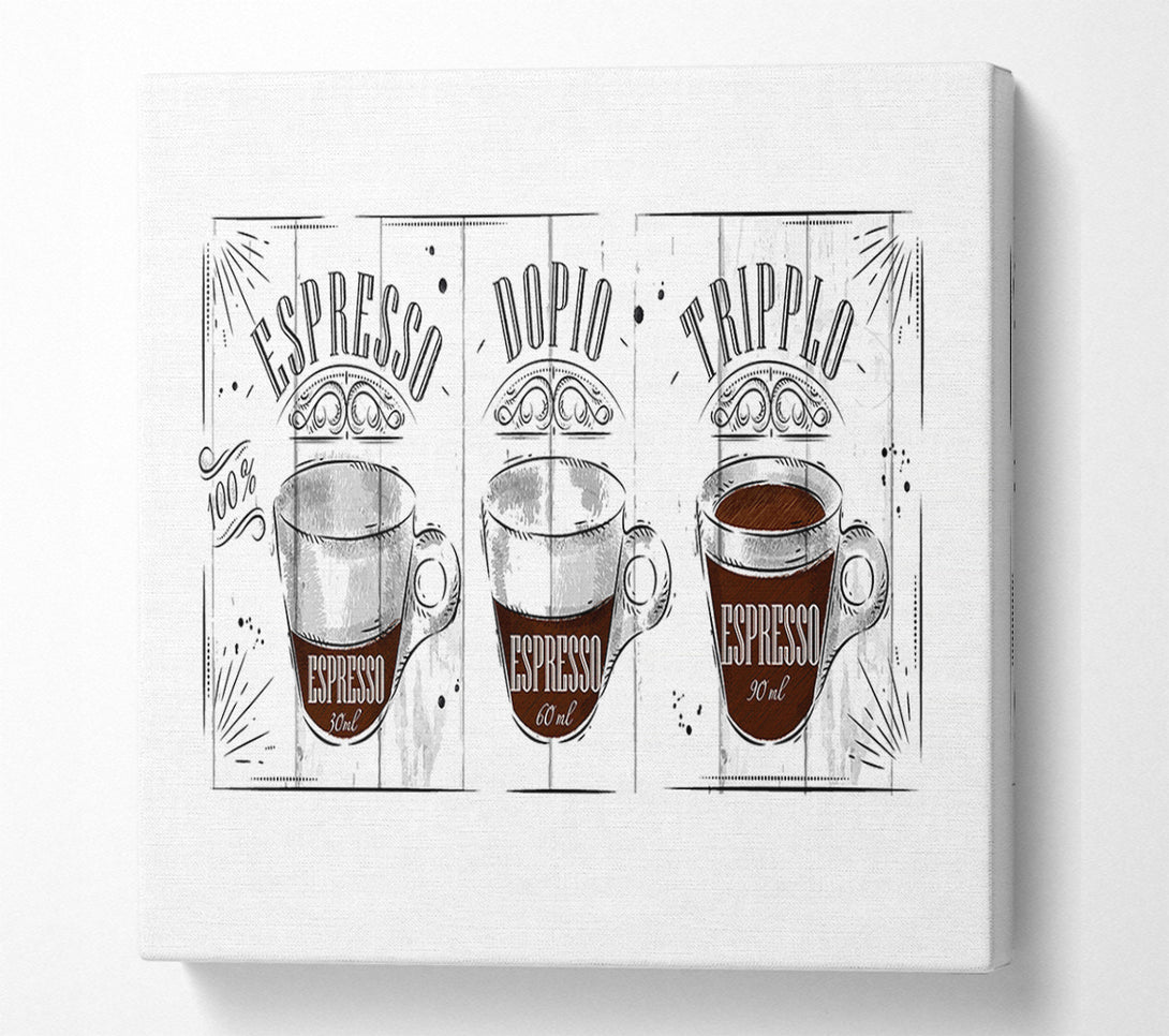  A Canvas Print of Espresso Names Canvas Wall Art
