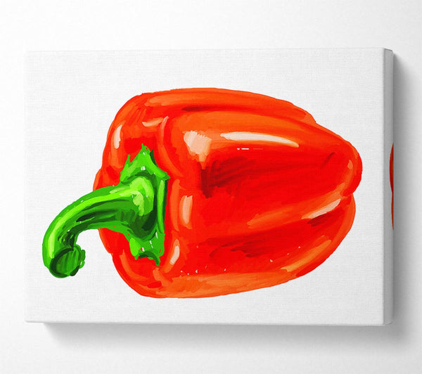 Single Red Pepper Canvas Wall Art