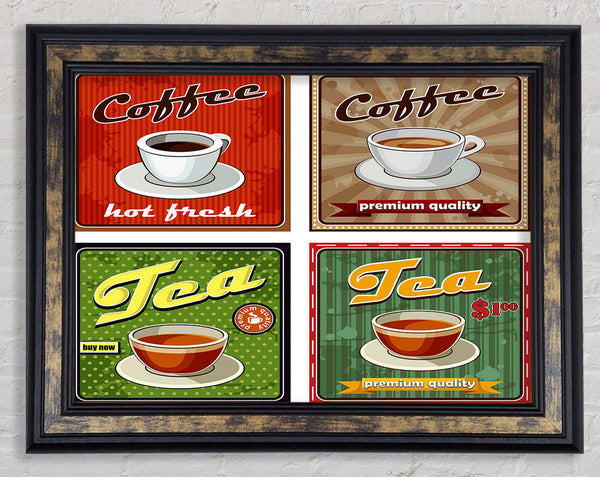 Retro Coffee Or Tea Framed Print
