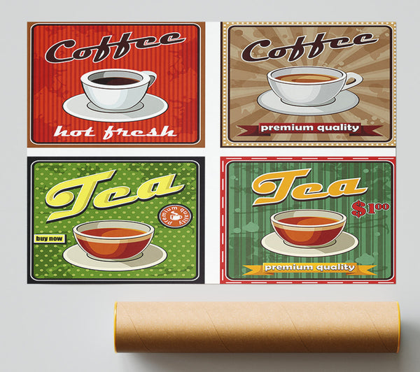 Retro Coffee Or Tea Print