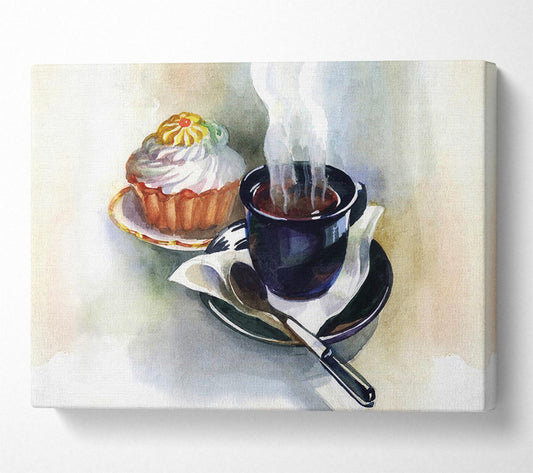 Cake And Coffee Canvas Wall Art