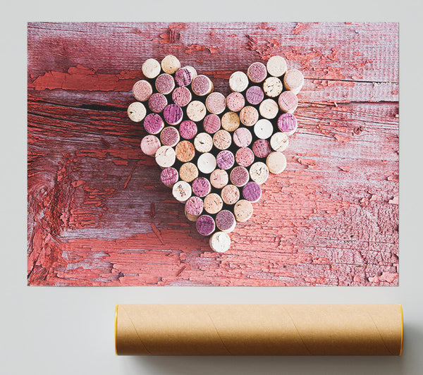 Wine Cork Love Heart Poster