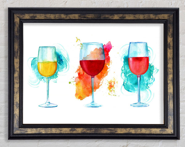 Red White Rose Wine Framed Print