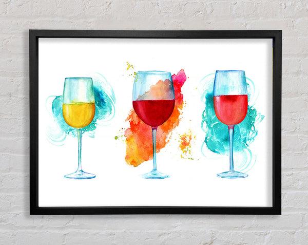Red White Rose Wine Framed Print