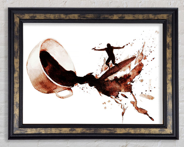 Coffee Surf Framed Print