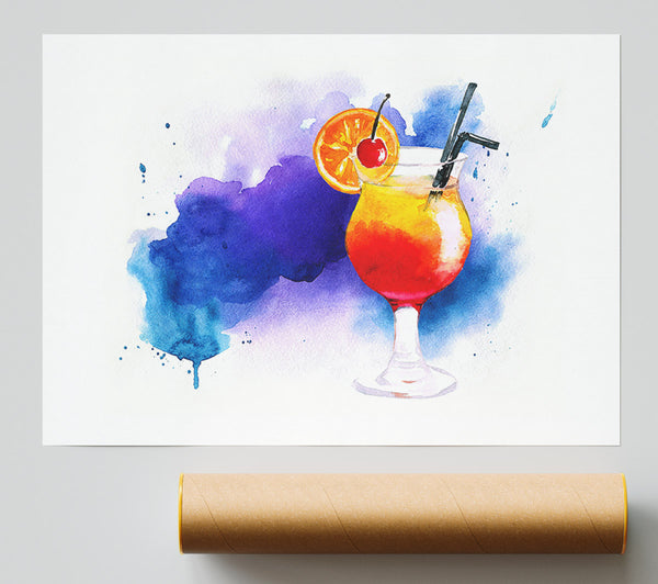 Tequila Sunrise Cocktail Giclee Print