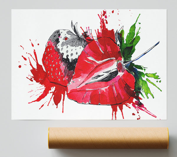 Strawberry Splash Poster