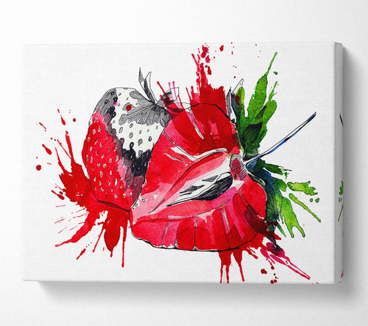 Strawberry Splash Canvas Wall Art