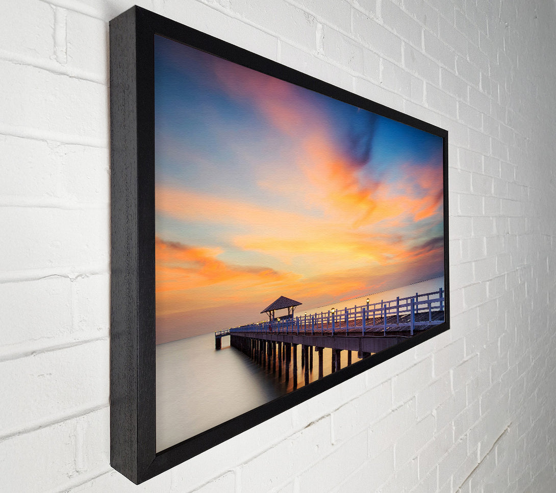  A Canvas Print of Golden Pier At Dusk Canvas Print
