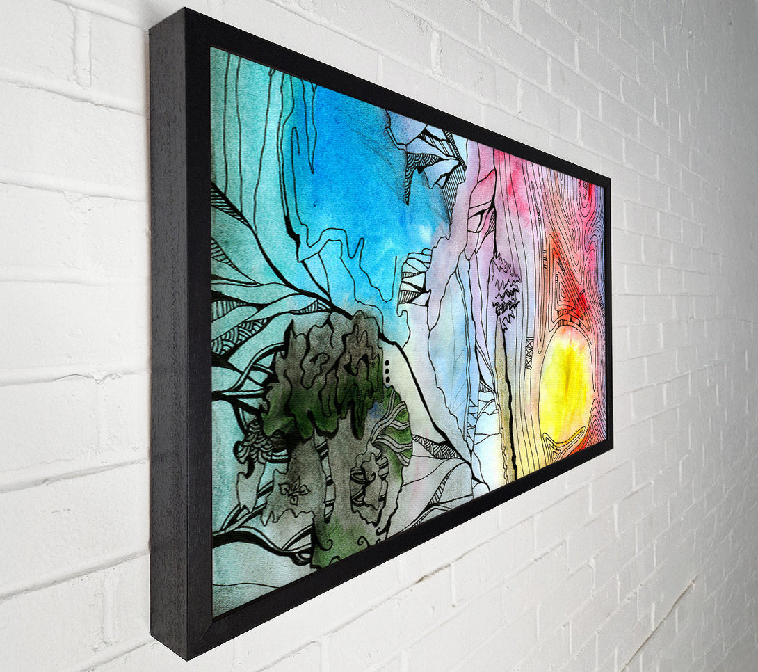  A Canvas Print of Abstract Sunset Tree Canvas Wall Art
