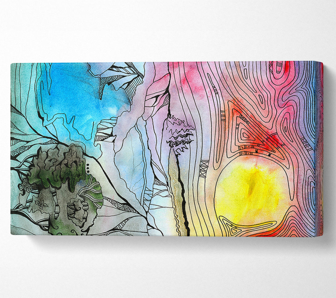  A Canvas Print of Abstract Sunset Tree Canvas Wall Art