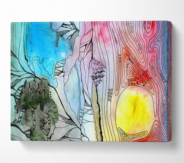  A Canvas Print of Abstract Sunset Tree Canvas Wall Art