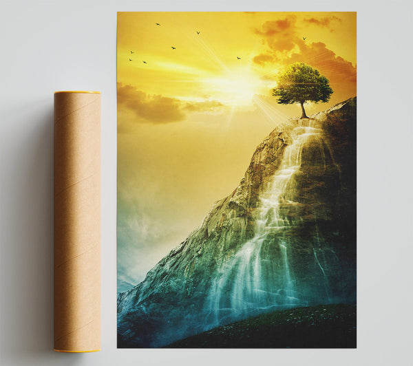 Waterfall Tree Giclee Print