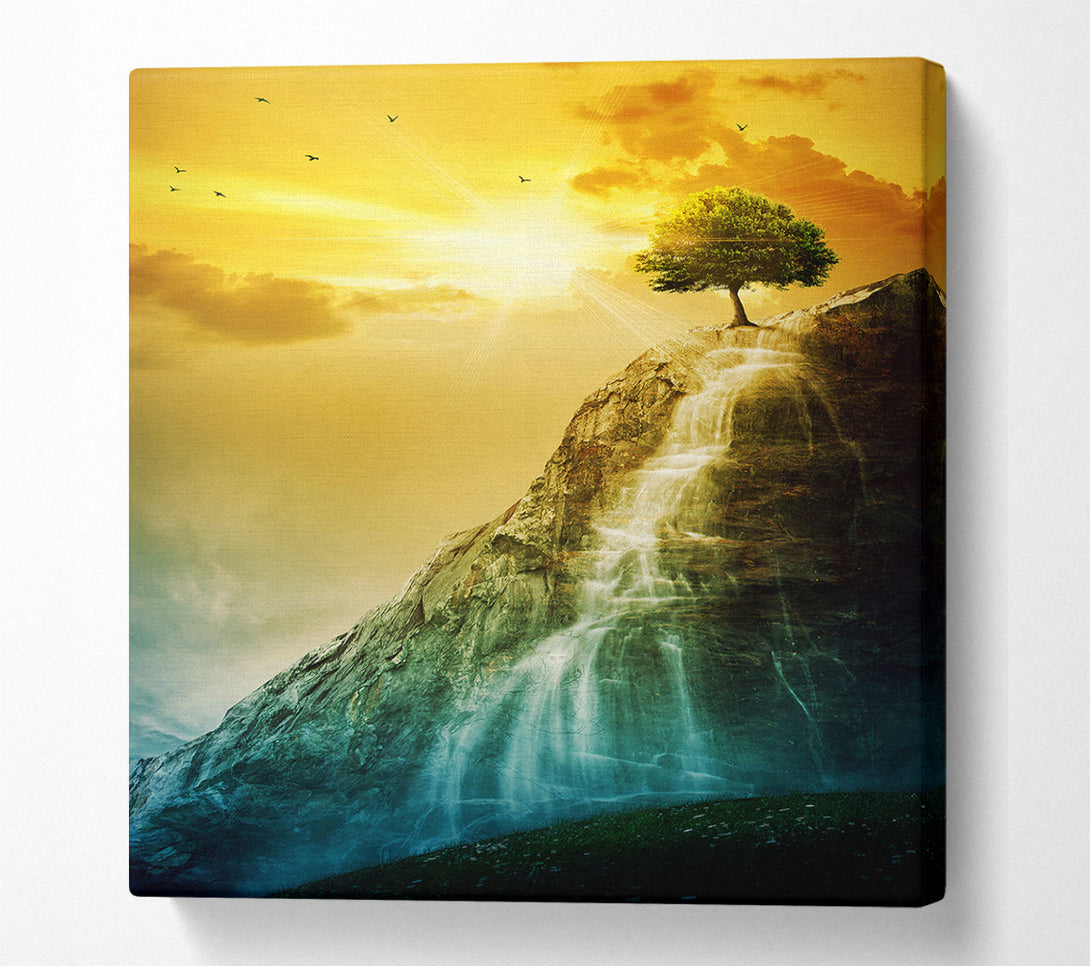  A Canvas Print of Waterfall Tree Canvas Wall Art