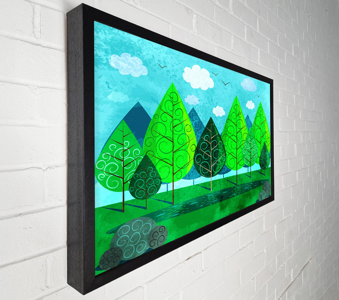  A Canvas Print of Green Tree Swirl Canvas Art