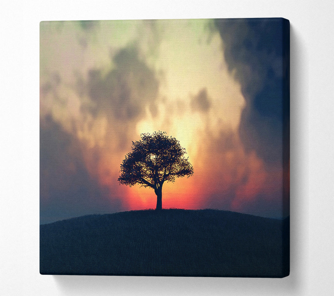  A Canvas Print of Sunset Tree Canvas Art