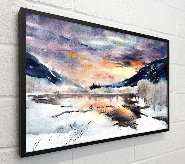 Winter At The Sunset Lake