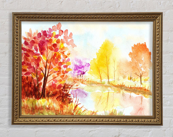 Autumn On The Lake Framed Print