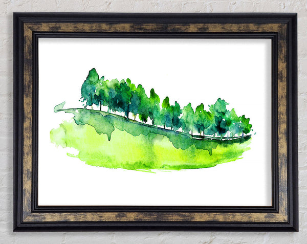 Field Of Green Trees Framed Print