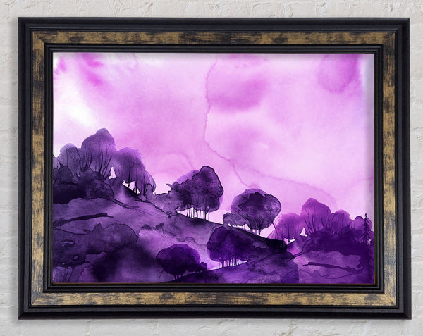 Purple Tree Abstract Framed Print