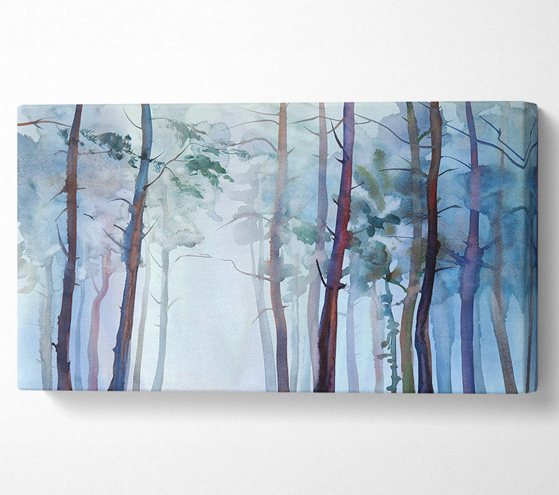  A Canvas Print of Mist Through The Forest Canvas Wall Art
