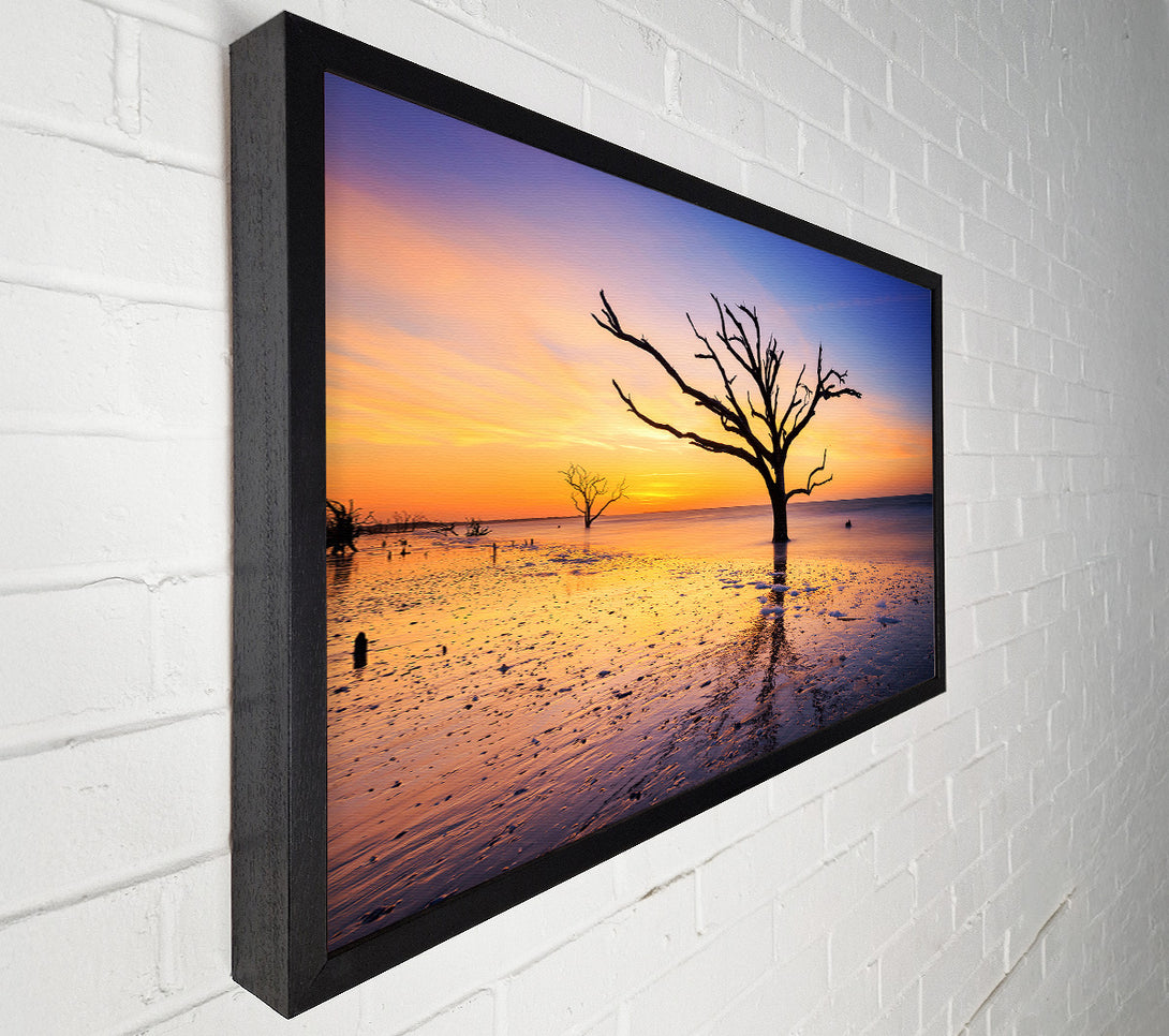  A Canvas Print of Winter Lake Sunset Canvas Print