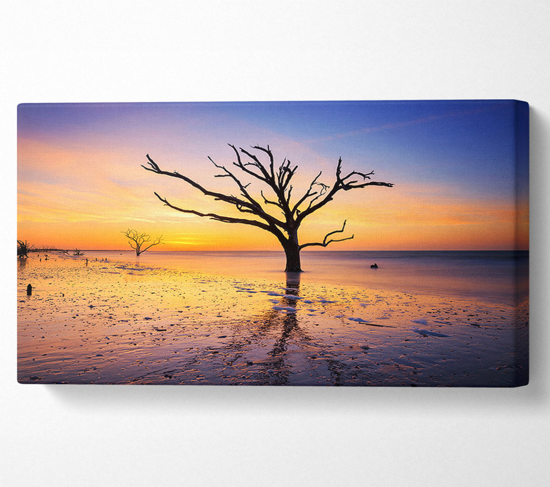  A Canvas Print of Winter Lake Sunset Canvas Print