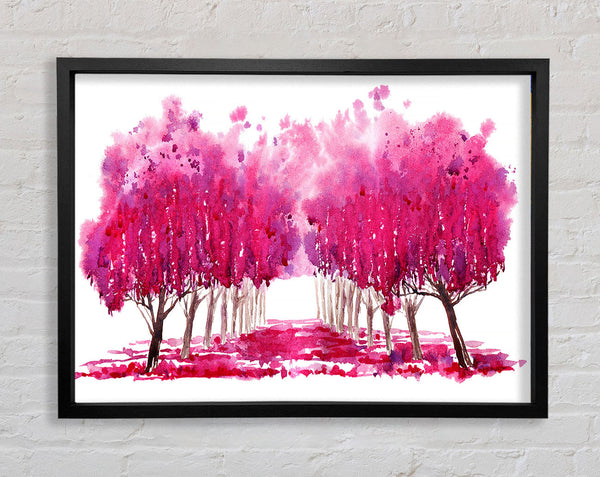 Pink Tree Walk Framed Print