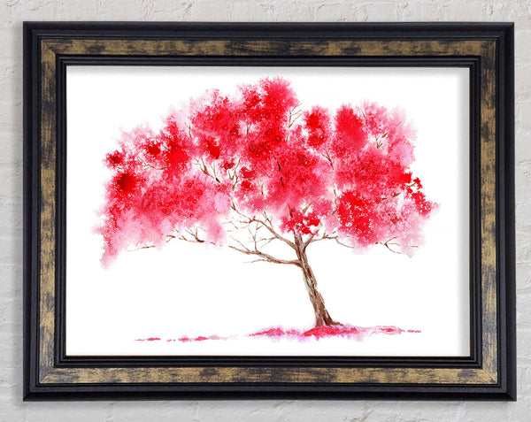 Pink Abstract Tree Framed Print