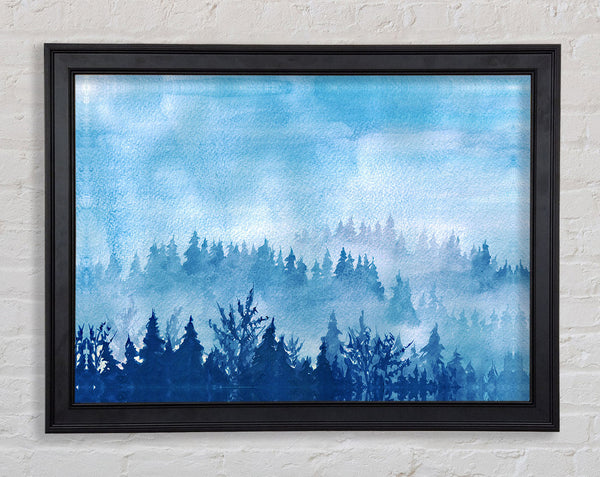 Blue Tree Horizon Framed Print
