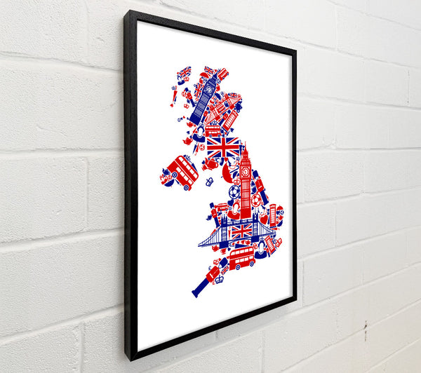 London Icons In The Shape Of The UK