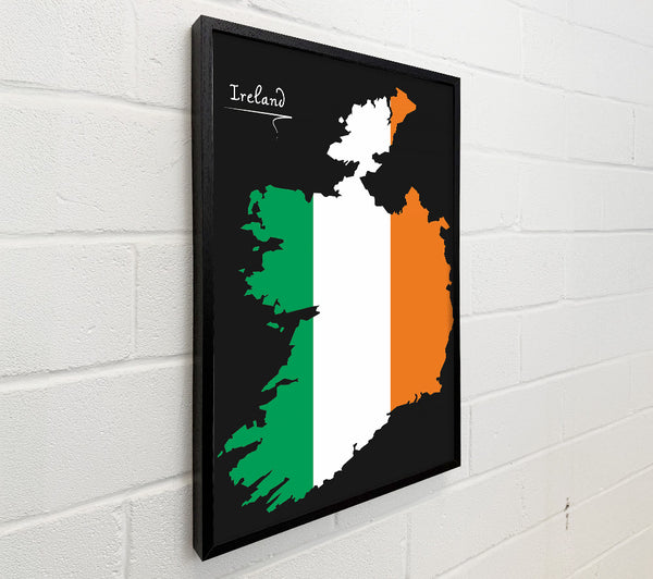 Irish Flag Over Map