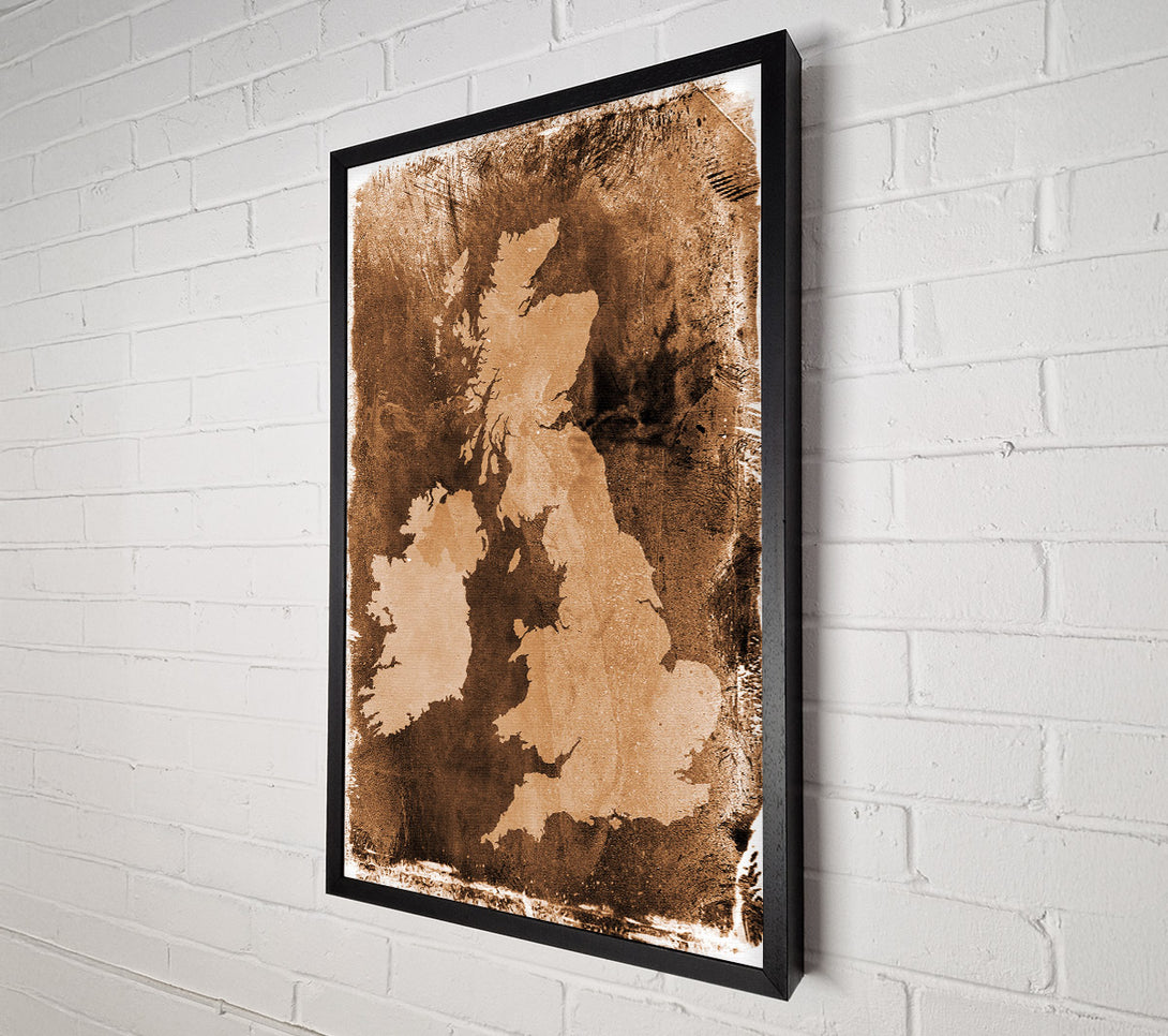 A Canvas Print of UK Retro Map Canvas Art