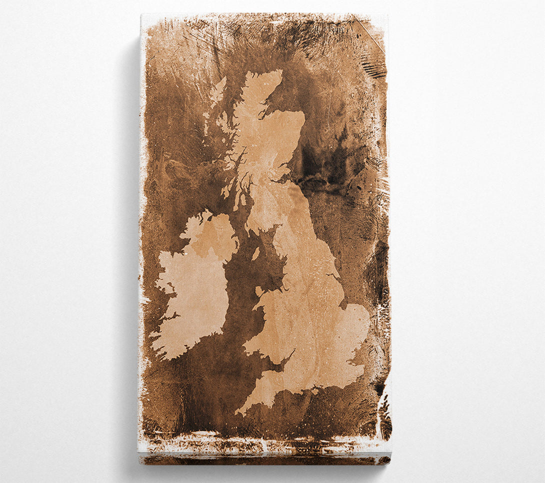  A Canvas Print of UK Retro Map Canvas Art