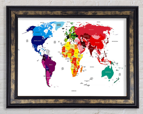 Map Of The World 13 Framed Print