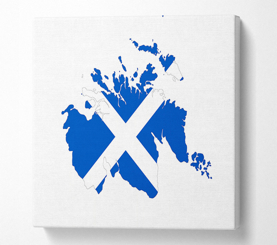  A Canvas Print of Scottish Flag Over Map 1 Canvas Wall Art