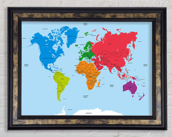 Map Of The World 1 Framed Print
