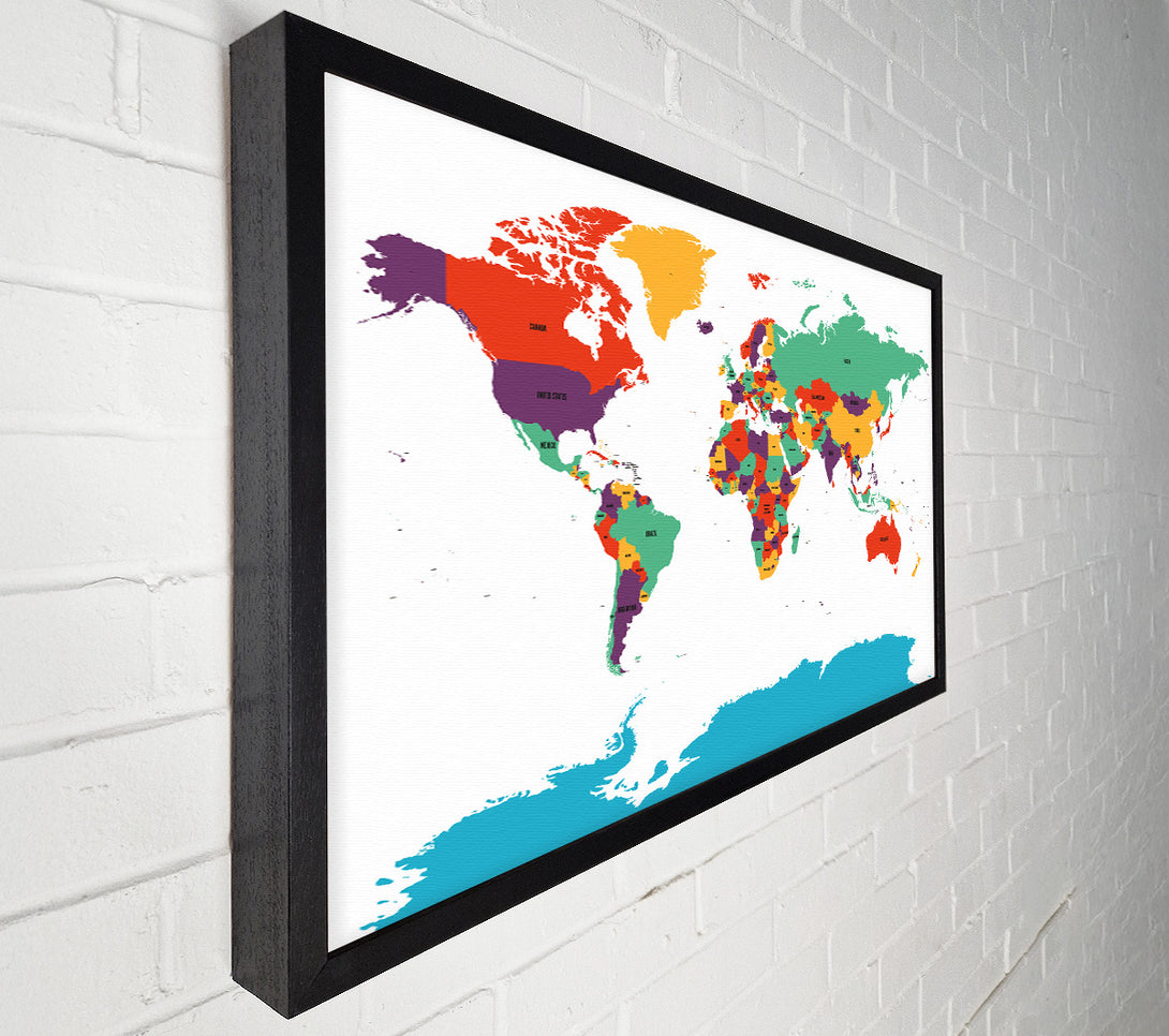 A Canvas Print of Map Of The World 11 Canvas Wall Art