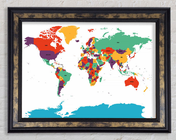 Map Of The World 11 Framed Print