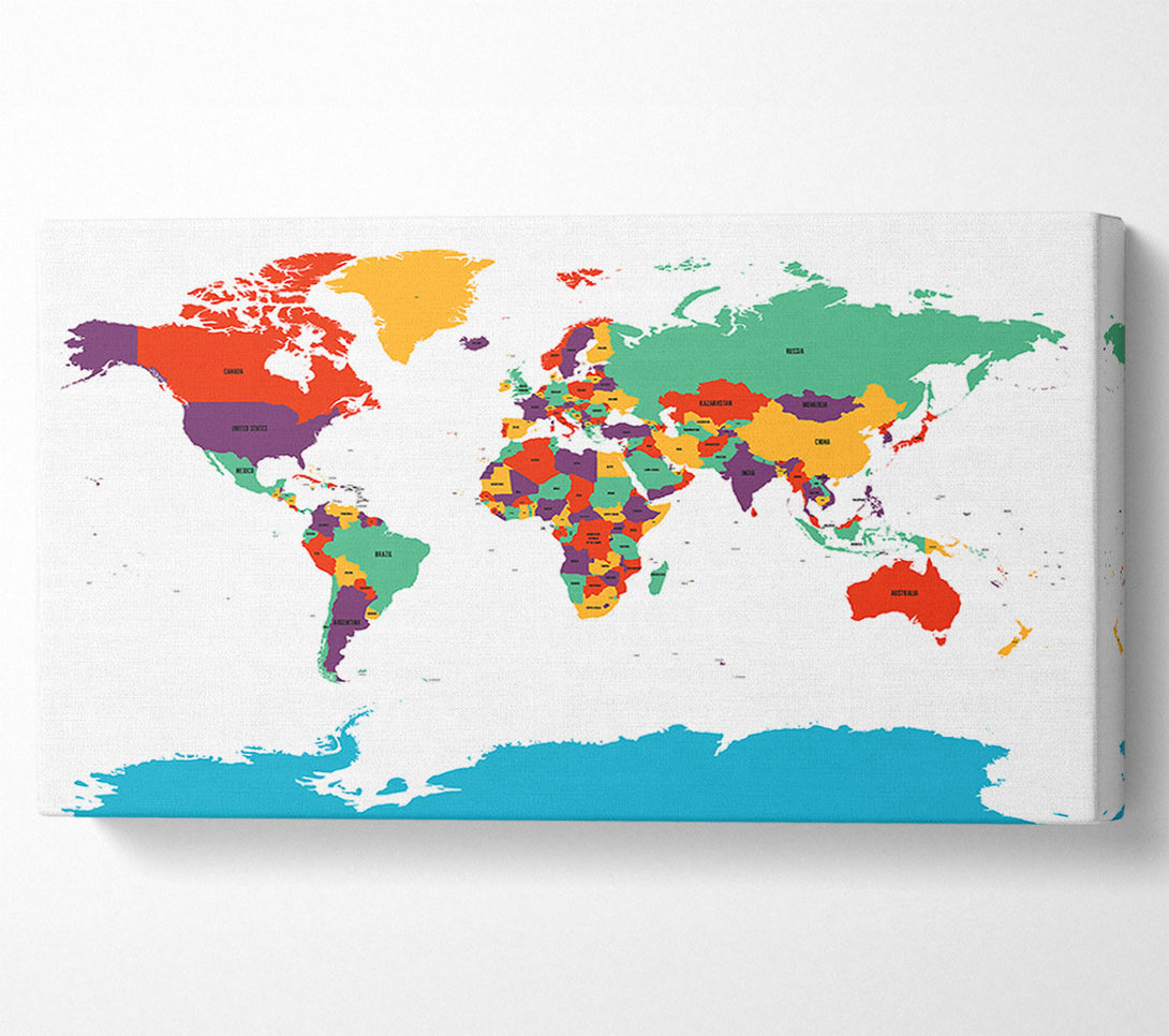  A Canvas Print of Map Of The World 11 Canvas Wall Art
