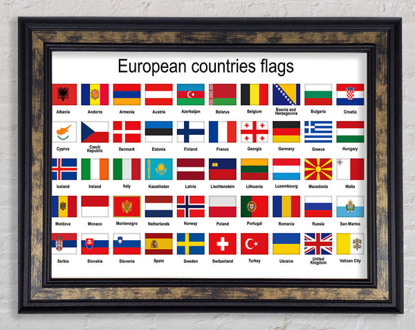 European Country Flags Framed Print