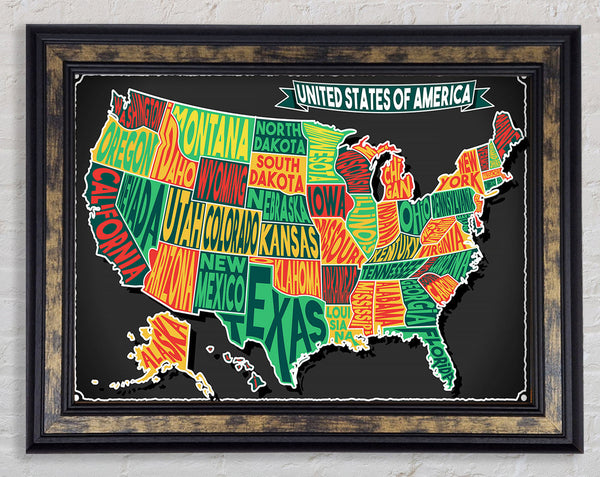 States Of America 3 Framed Print