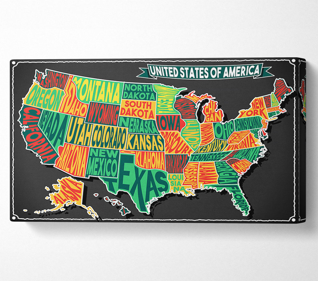  A Canvas Print of States Of America 3 Canvas Wall Art