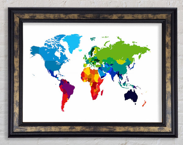 Map Of The World 3 Framed Print