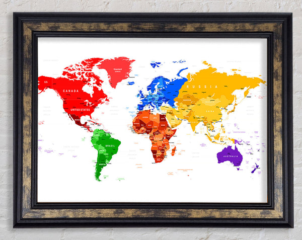 Map Of The World 9 Framed Print