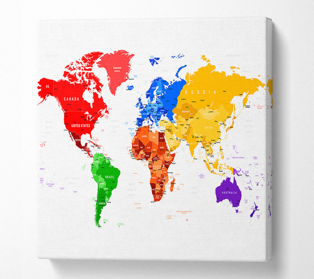  A Canvas Print of Map Of The World 9 Canvas Art